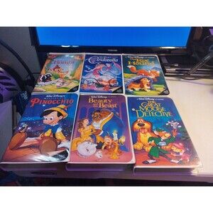 Disney Classic Animated Films Lot of 6 Clamshell VHS - Black Diamond